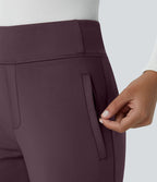 Pantalon tailleur évasé taille mi-haute Halara Flex™ DayStretch avec zip latéral et poches