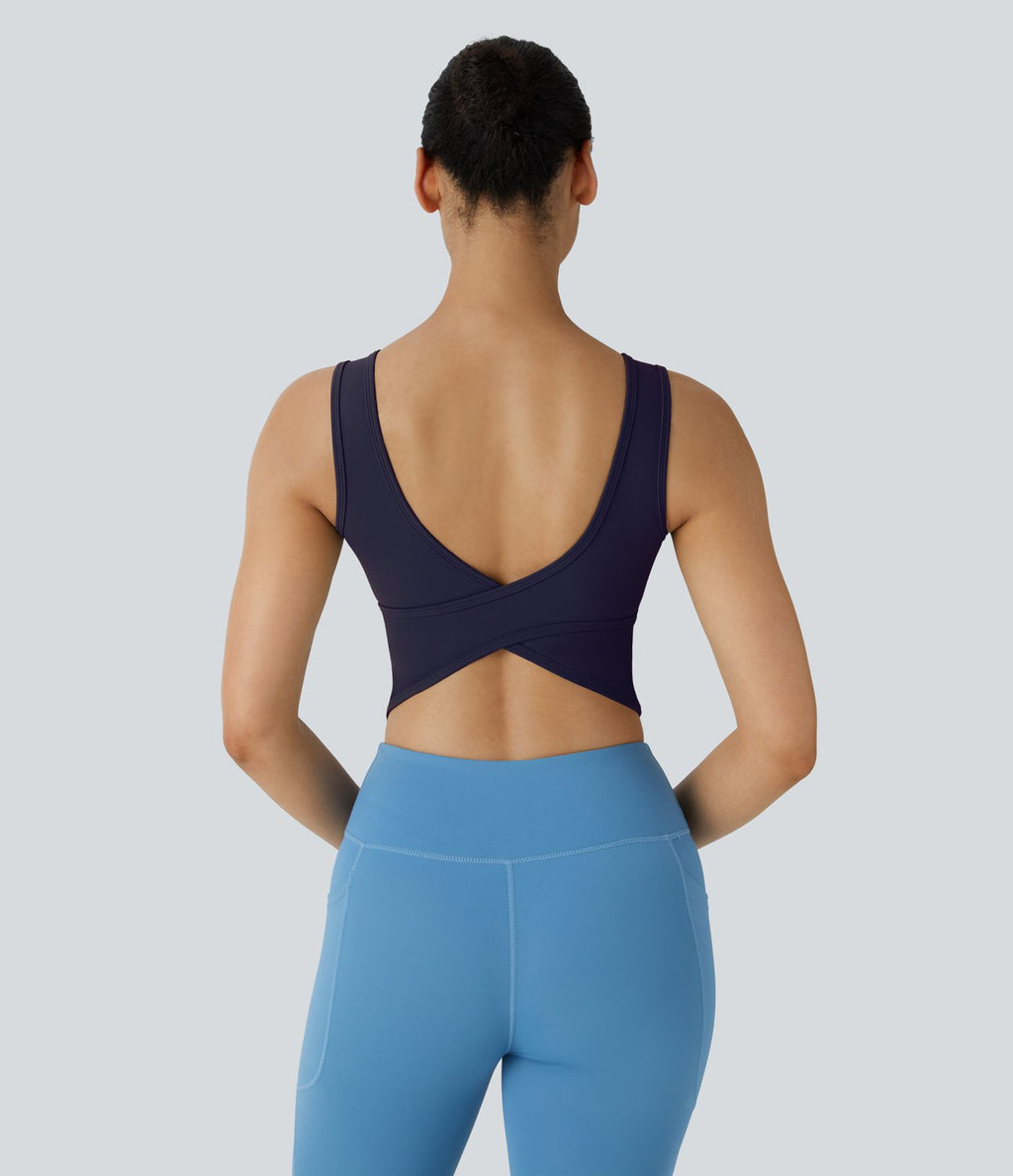 Débardeur danse barre ballet col U croisé A-D