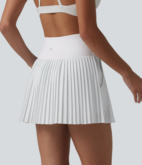 Breezeful™ Jupe mini de tennis plissée 2 en 1 taille haute séchage rapide avec poches