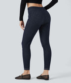 Legging denim Halara Flex™ 7/8 taille mi-haute avec poches