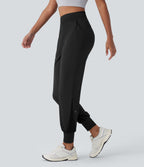 Softlyzero™ QuickDry Jogging de course à pied taille haute avec poches latérales et empiècements en mesh contrastés