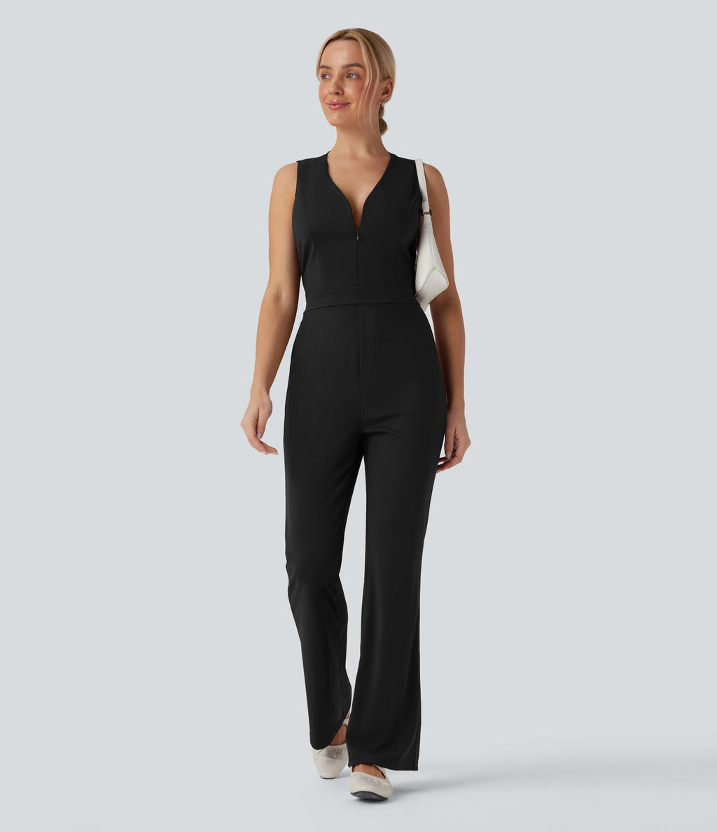 Combinaison bootcut col V sans manches avec poches - Édition Easy Peasy