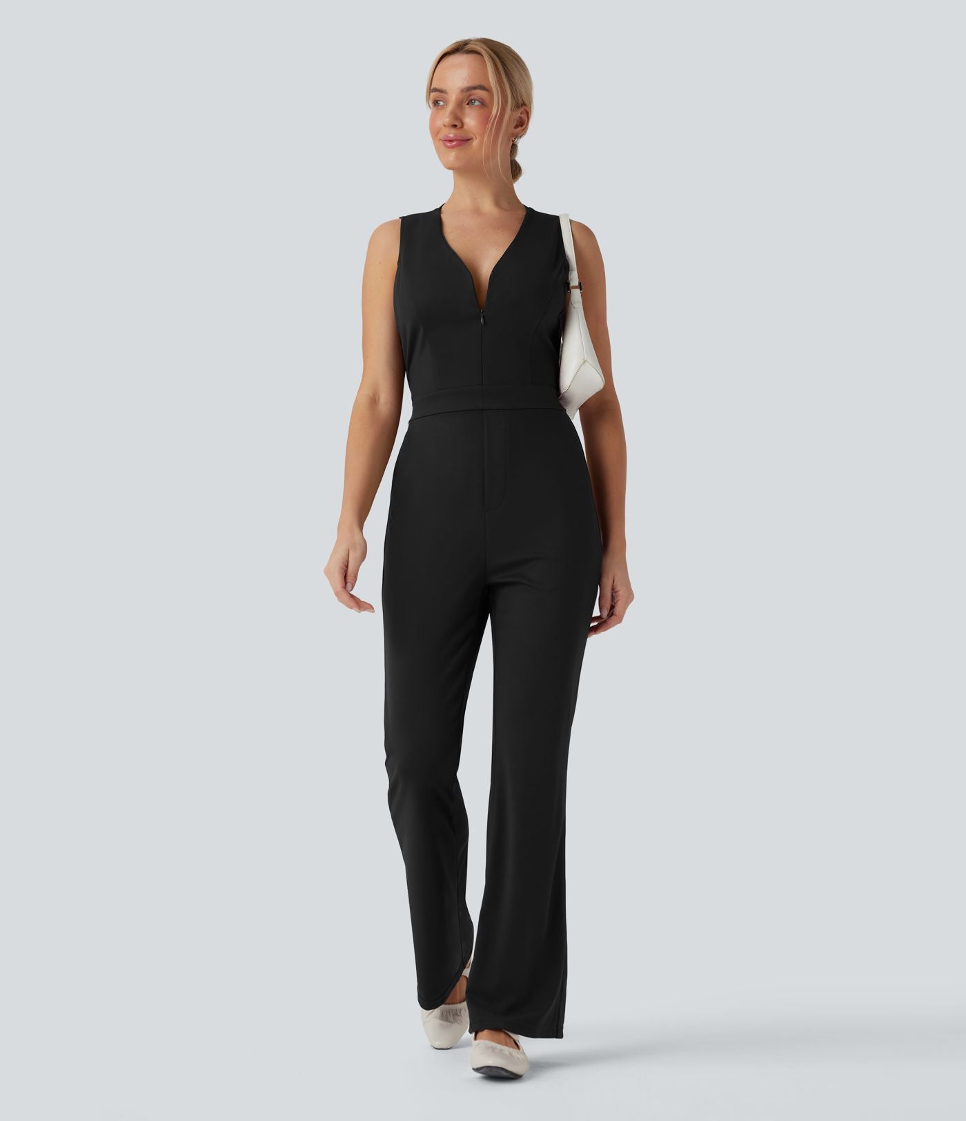 Combinaison bootcut col V sans manches avec poches - Édition Easy Peasy