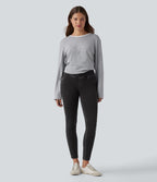 Legging décontracté gainant taille haute effet denim avec poches Halara Flex™