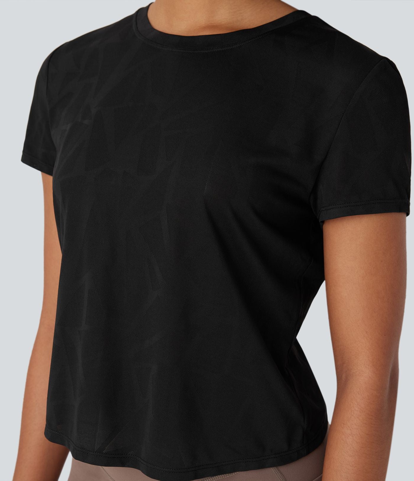 Haut de sport yoga ourlet croisé jacquard sans couture OneForm Seamless Flow