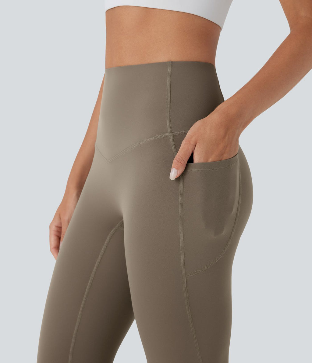 Legging 7/8 d'entraînement gainant taille haute avec sous-vêtement intégré antibactérien et poches Halara UltraSculpt™