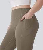 Pantalon de yoga à coupe bootcut gainant galbant taille haute grande taille avec effet scrunch et poches Halara UltraSculpt™