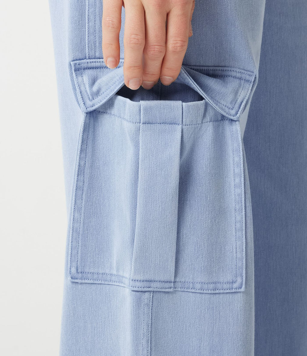 Jogging cargo casual en denim Halara Flex™ taille mi-haute avec poches