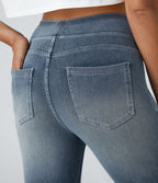 Leggings 7/8 décontractés en denim taille haute avec poches Halara Flex™