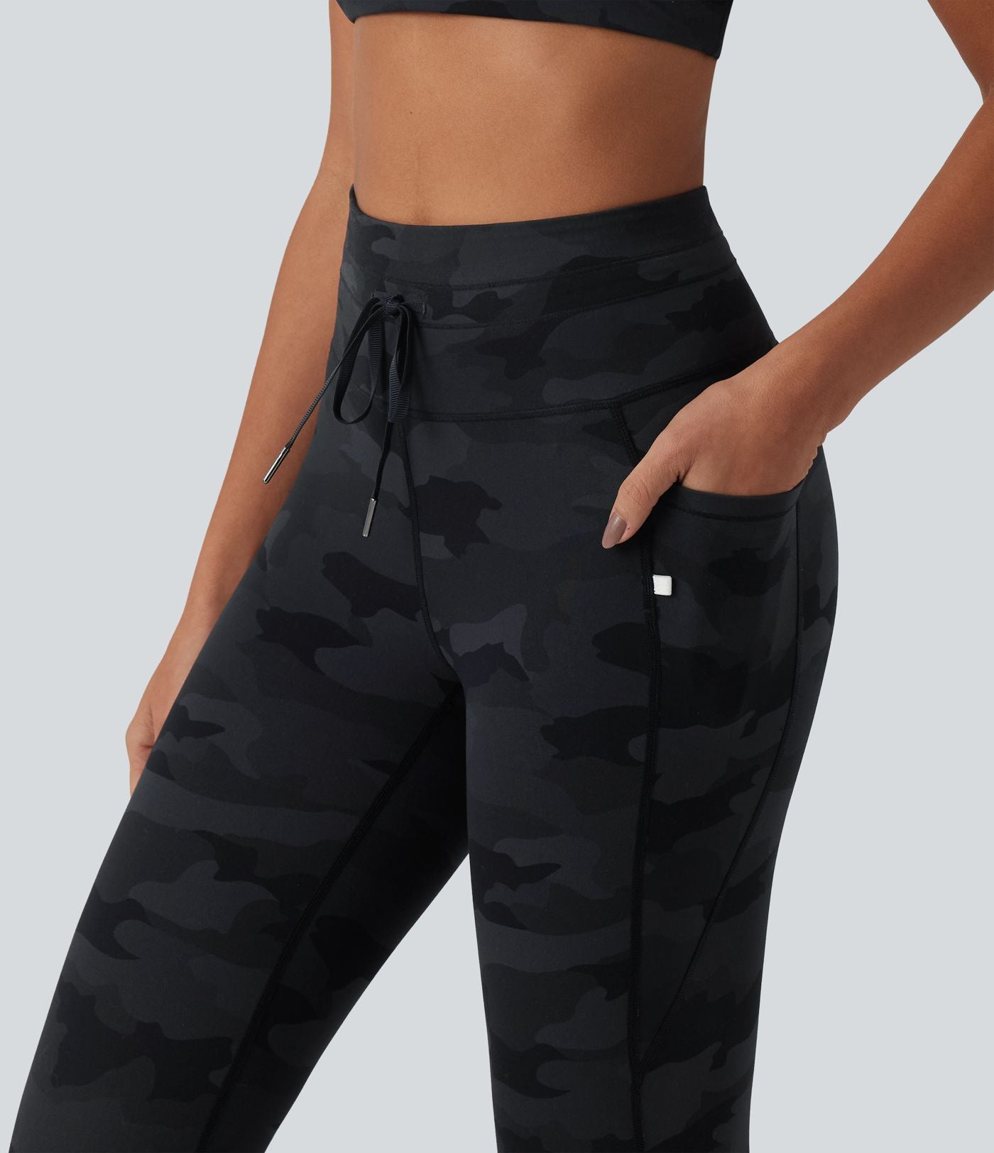 Legging yoga Halara UltraSculpt™ imprimé camouflage taille haute avec cordon de serrage et poches
