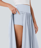 Jupe maxi fluide 2-en-1 gainante taille haute à séchage rapide Breezeful™