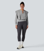 Top de sport yoga col cranté manches longues