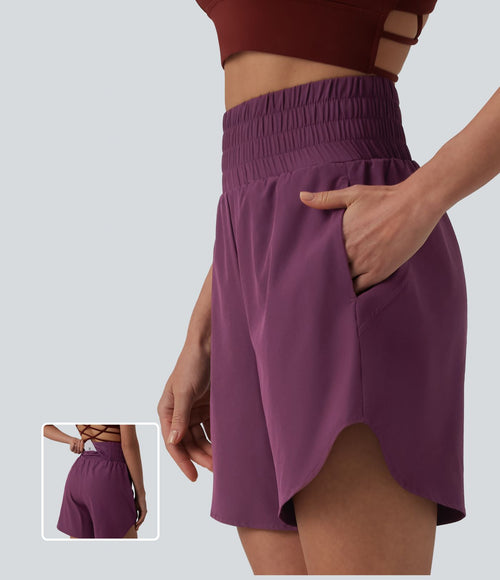 Breezeful™ Short running 2-en-1 séchage rapide taille haute à ourlet arrondi 17,5 cm avec poches