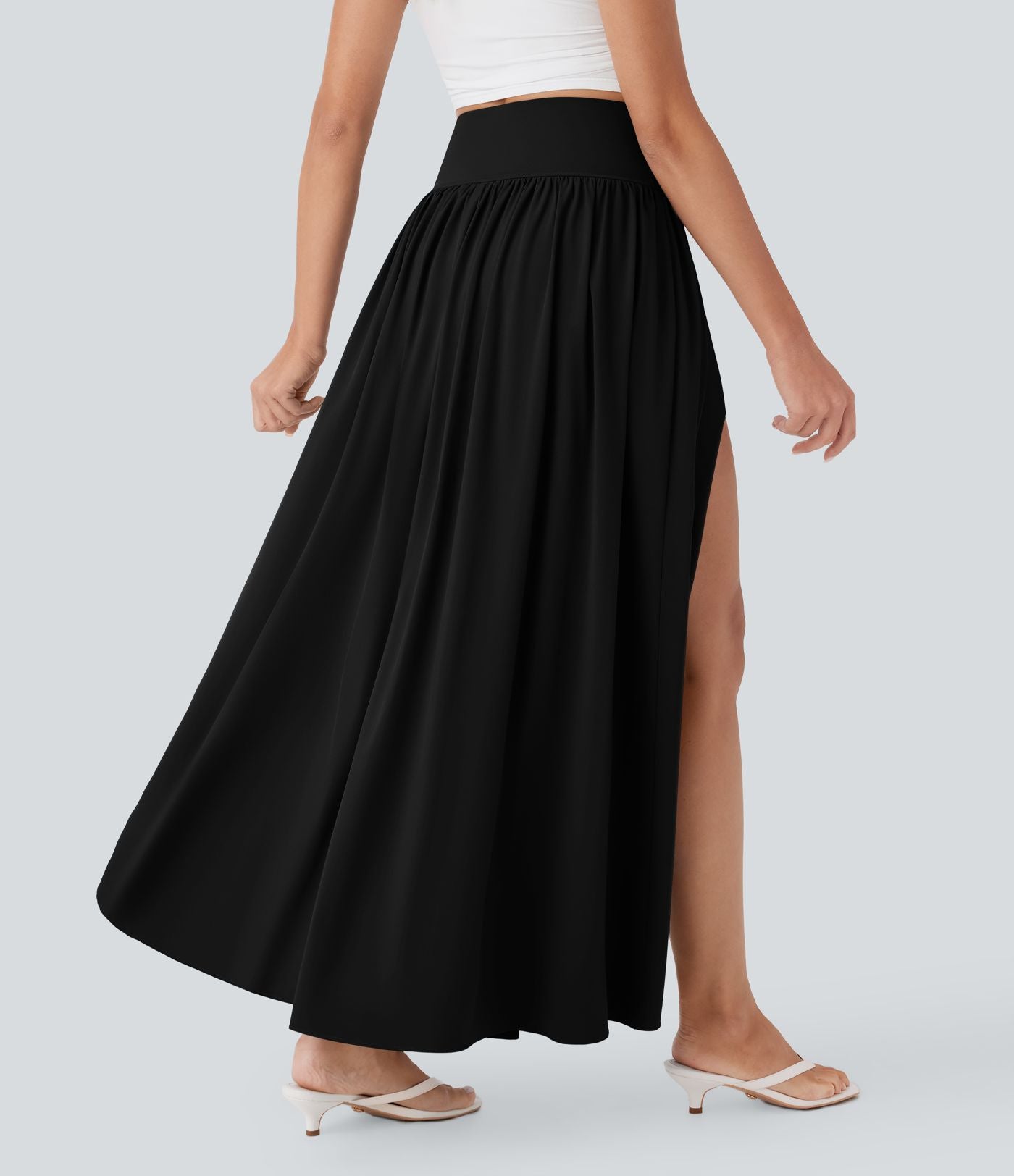 Jupe maxi fluide 2-en-1 gainante taille haute à séchage rapide Breezeful™