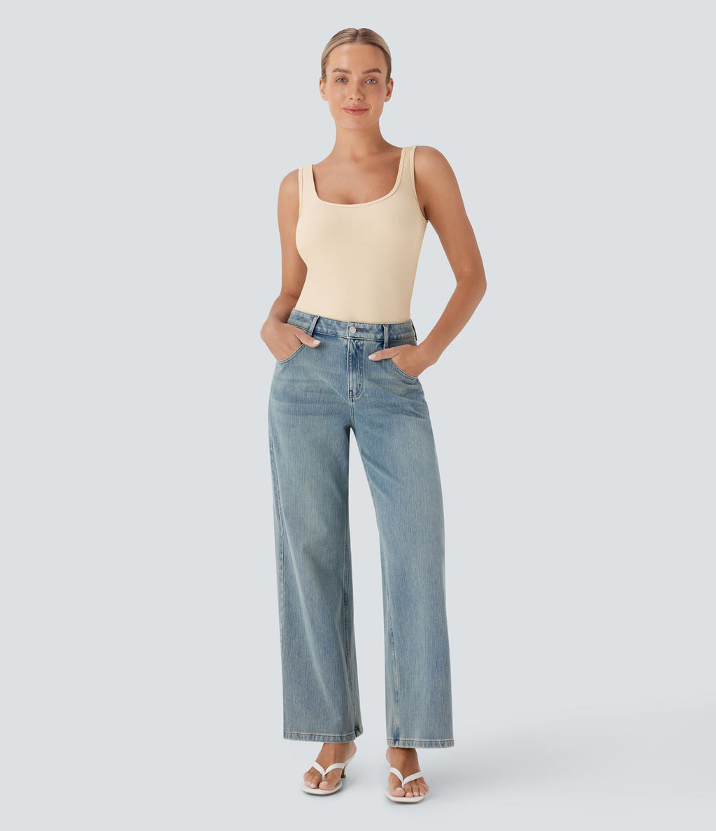 Body casual côtelé col U bretelles jambe ajustables - Easy Peasy