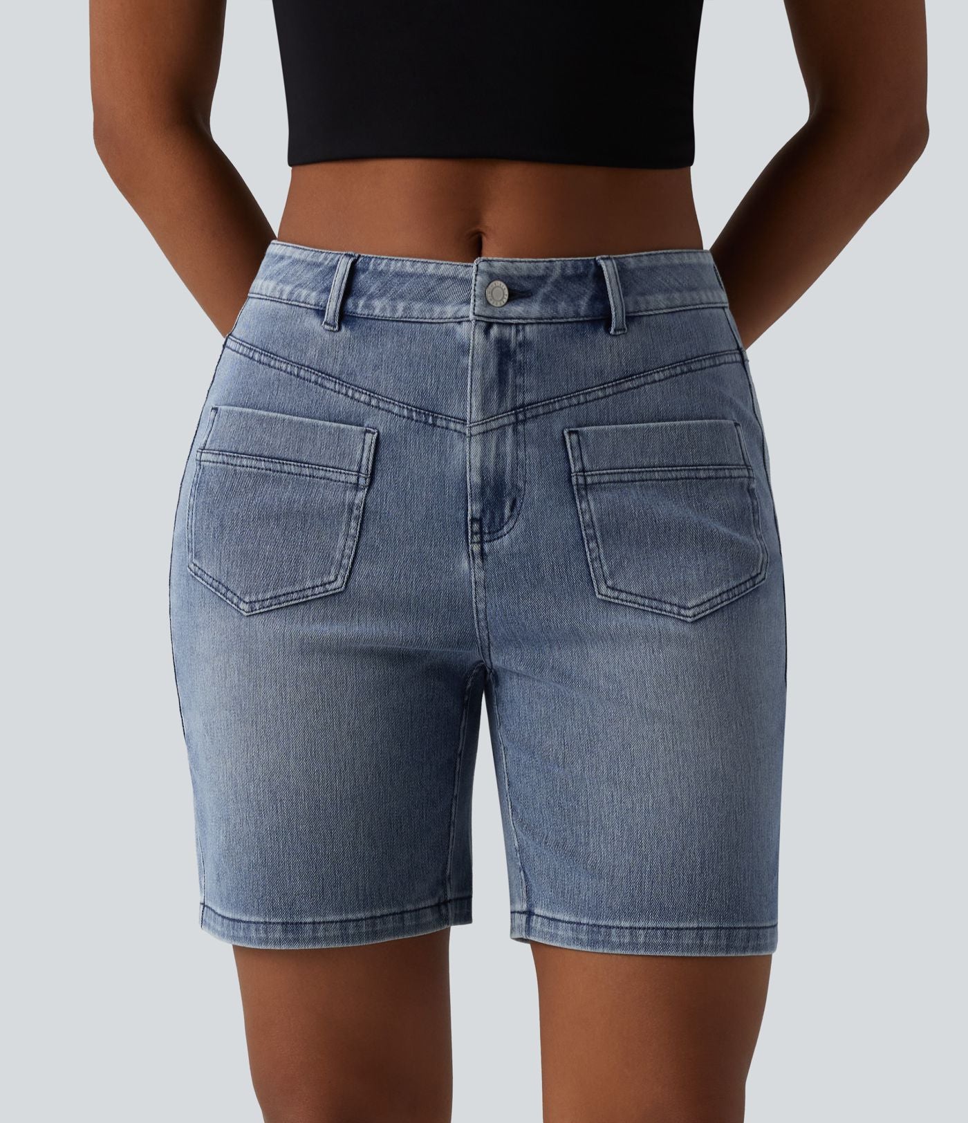 Short denim décontracté Halara Flex™ taille mi-haute 17,5 cm avec poches