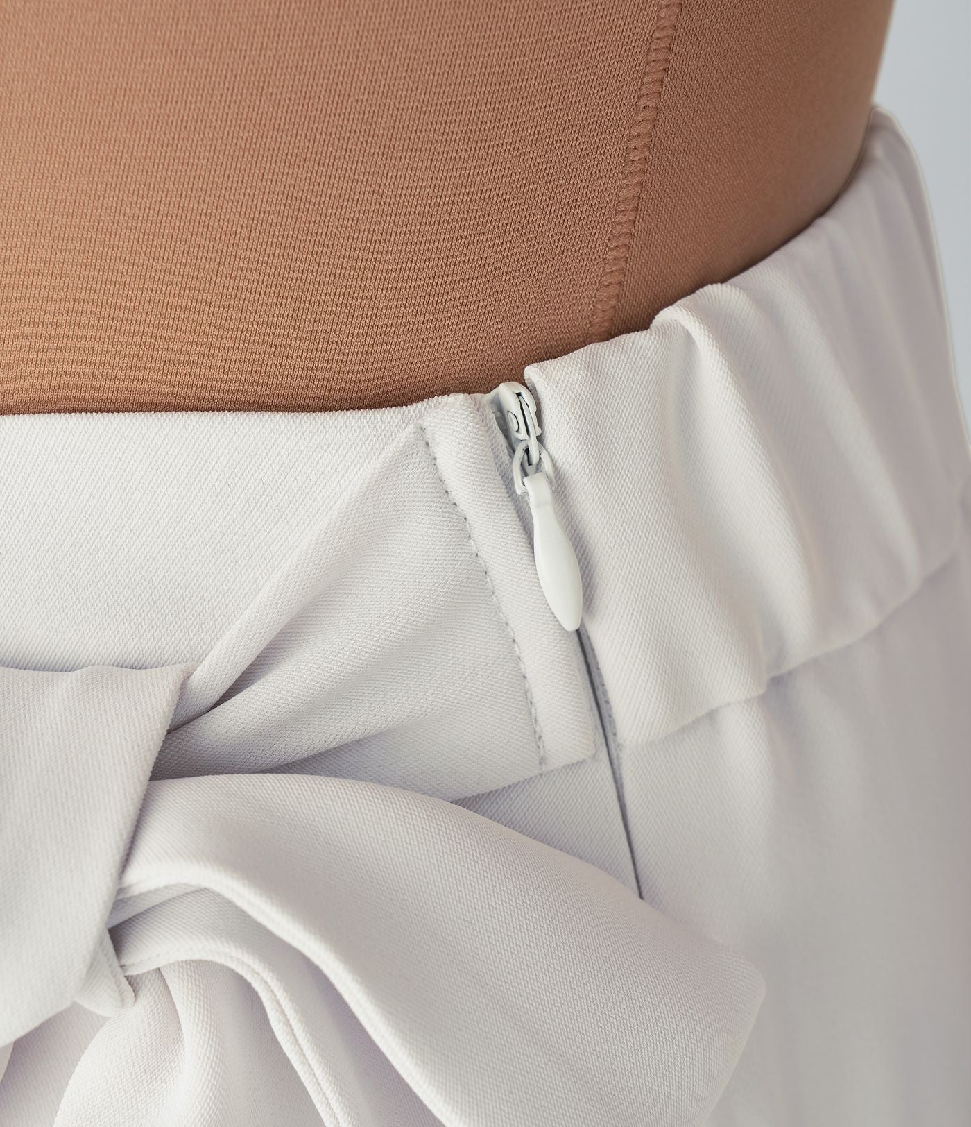 Pantalon Tailleur Large Fluide Taille Haute Fermeture Éclair Invisible