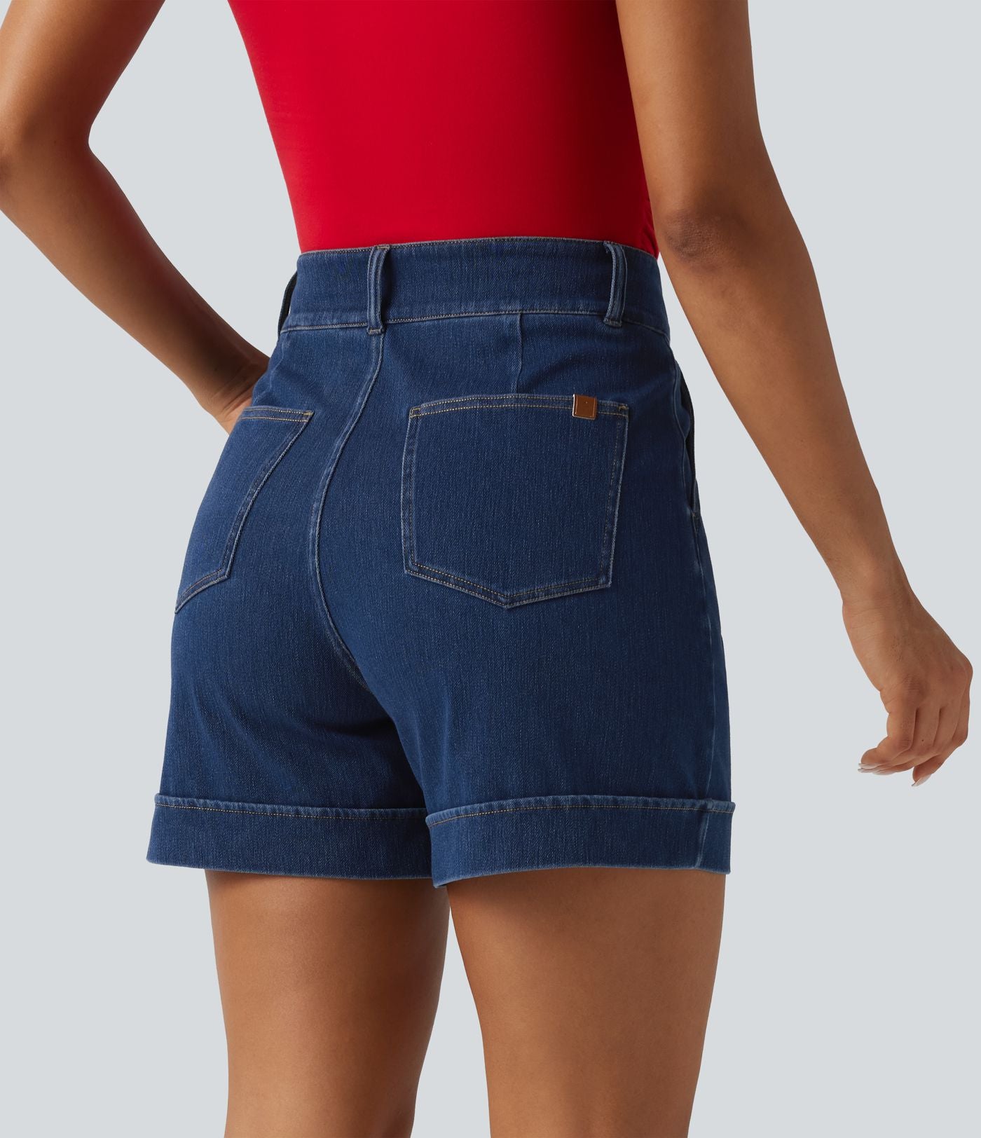 Short en jean casual taille haute Halara Flex™ 12,5 cm avec poches