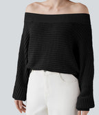 Pull épaules dénudées à manches longues