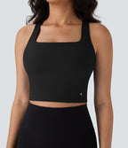 Débardeur yoga court SoftlyZero™ Airy col carré effet frais InstantCool, bonnets E-G