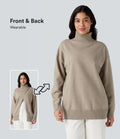 Pull tailleur col montant manches longues - Réversible devant et dos
