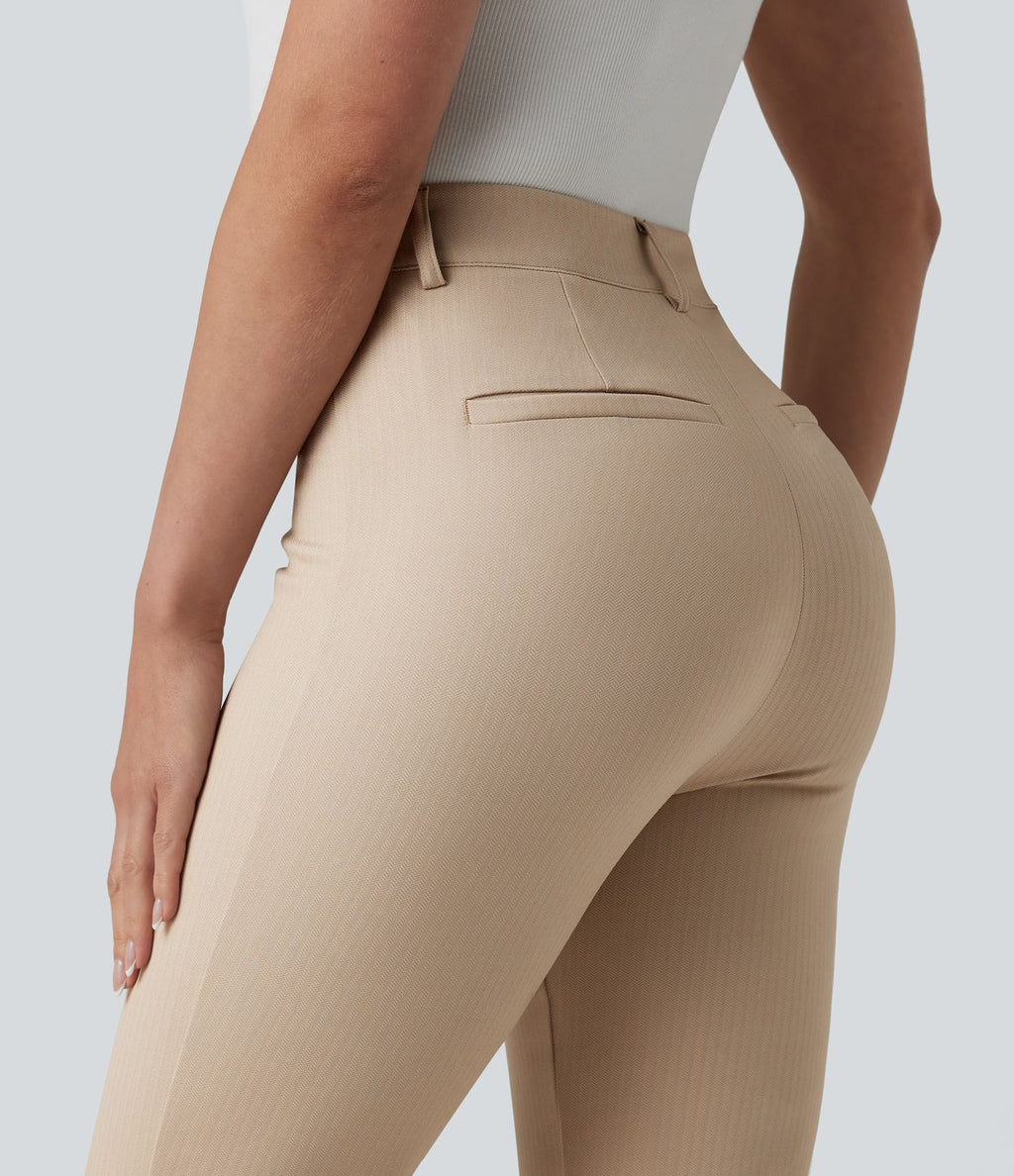 Halara Flex™ Pantalon tailleur bootcut taille haute à chevrons avec poches