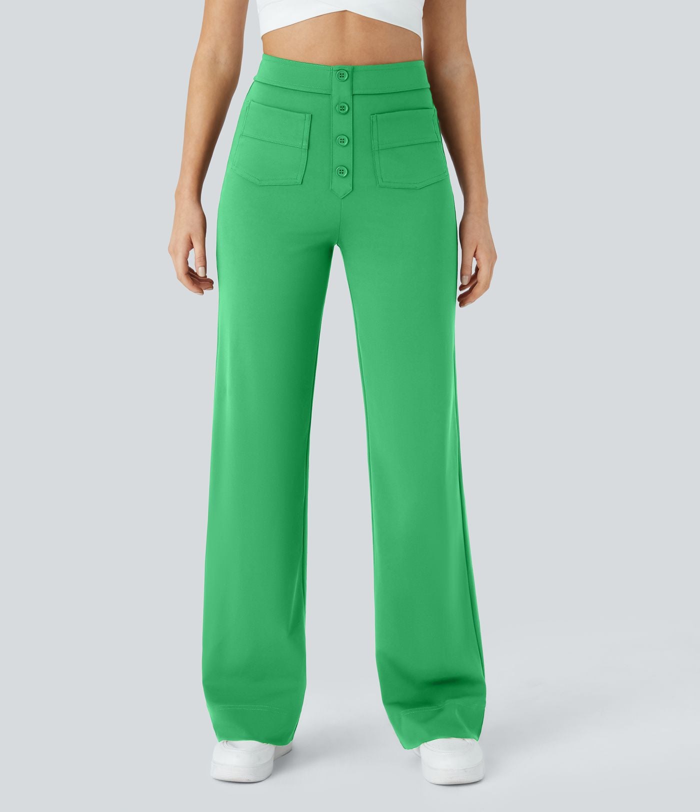 Pantalon taille haute coupe droite DayStretch avec poches
