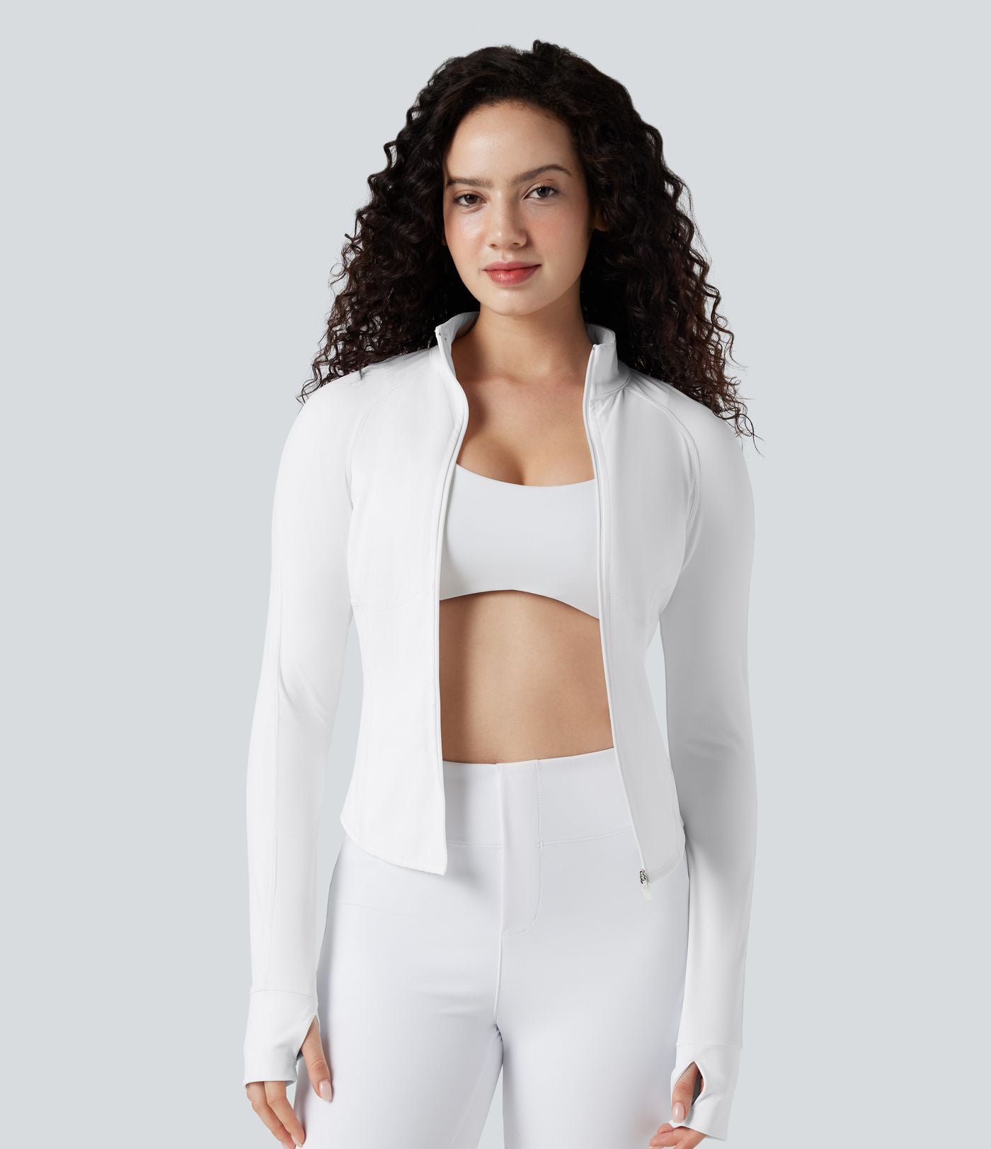 PuffFlex Manteau doudoune 3-en-1 court casual à col montant et veste à ourlet arrondi avec passants pouces et poche