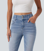 Jean skinny Halara Flex™ taille mi-haute délavé avec poches