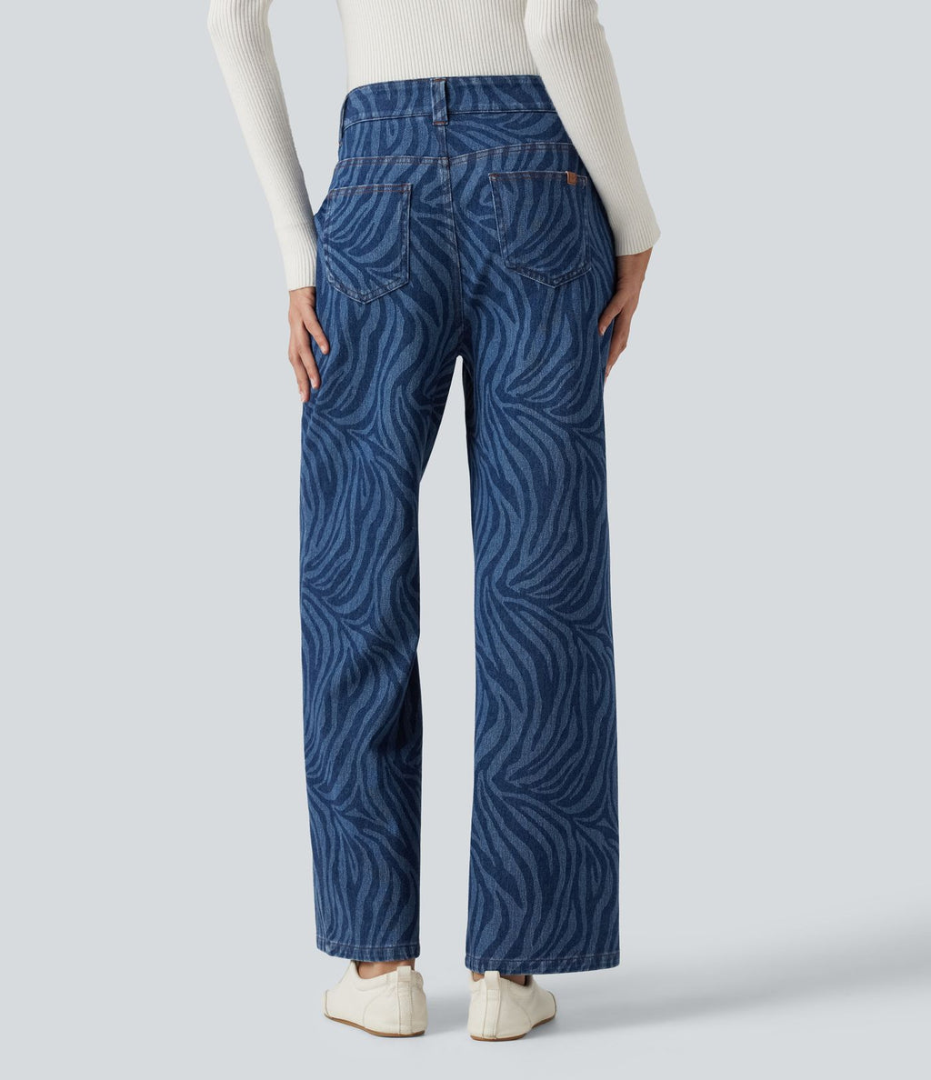 Jean droit taille mi-haute Halara Flex™ avec poches