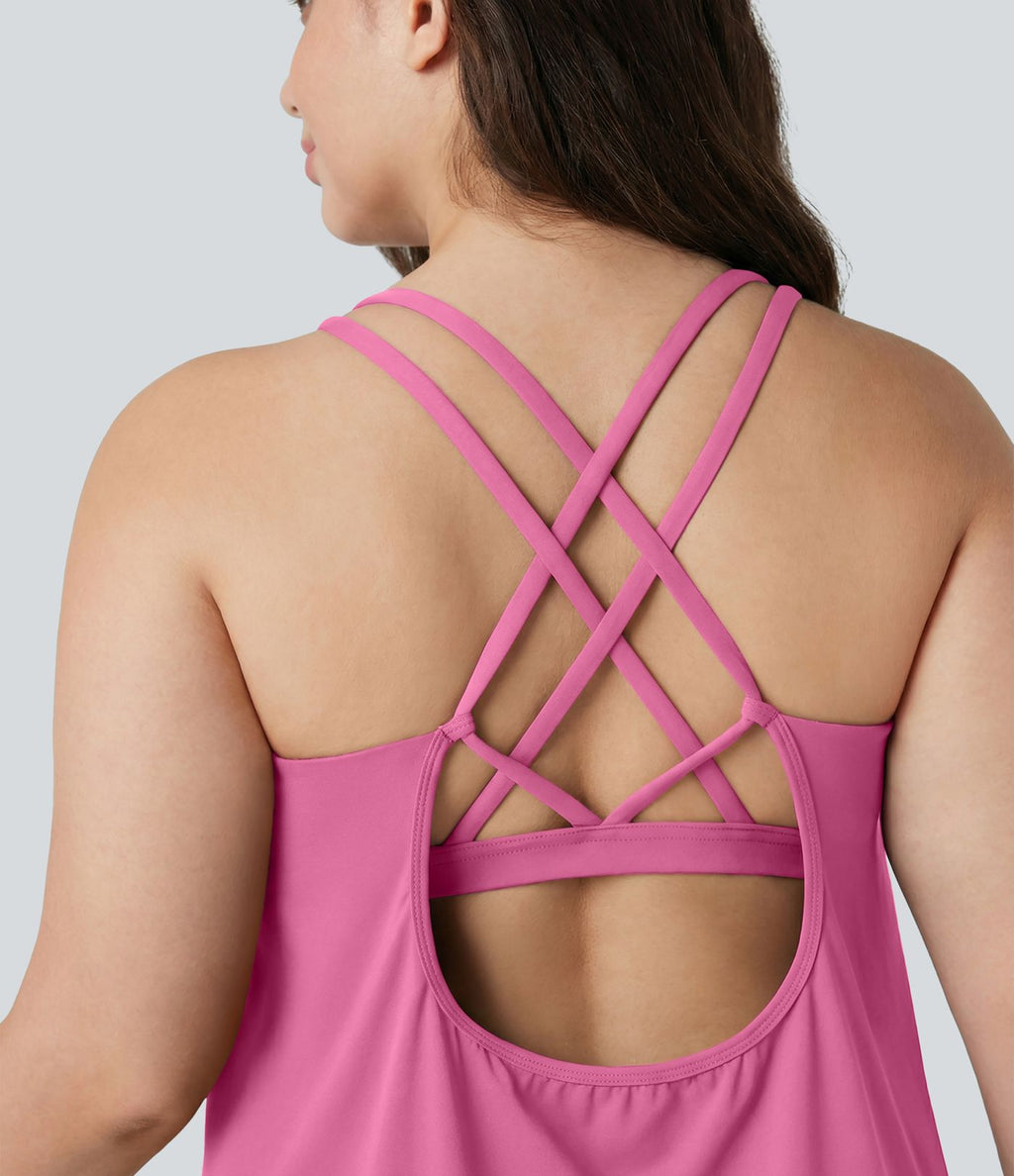 Débardeur running Halara UltraSculpt™ grande taille col rond ourlet arrondi