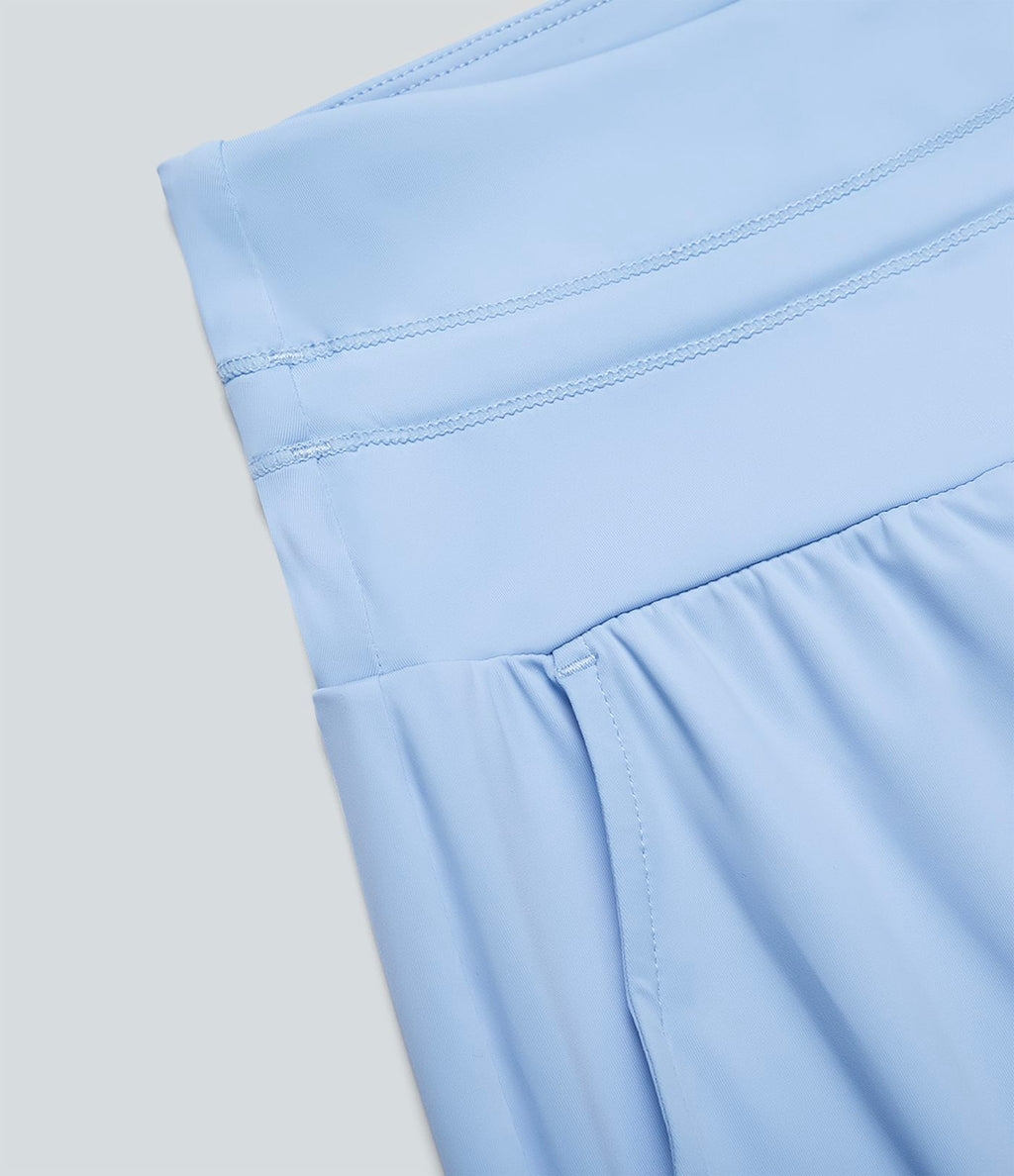 Pantalon large décontracté taille haute cordon de serrage poches latérales effet frais InstantCool