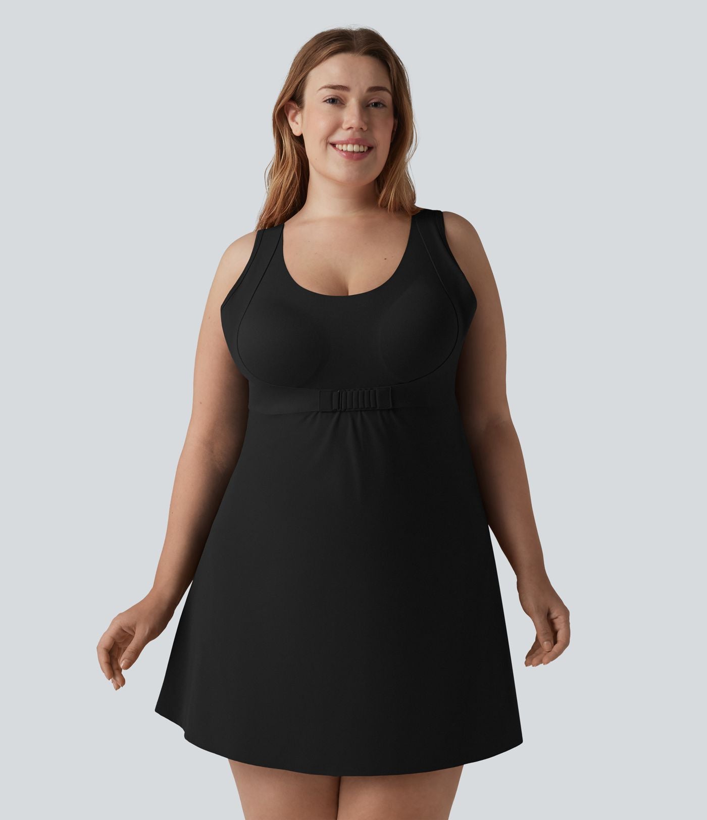 Robe de tennis 2-en-1 Halara UltraSculpt™ grande taille avec soutien-gorge intégré push-up et poches - Édition Easy Peasy
