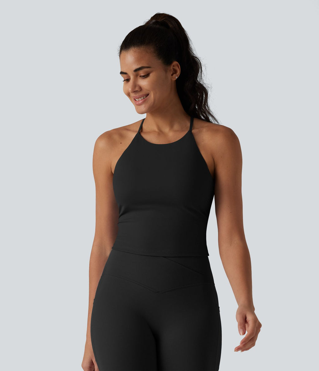 Débardeur de yoga SoftlyZero™ Airy dos nageur effet frais InstantCool avec brassière intégrée, poches, protection solaire UPF50+