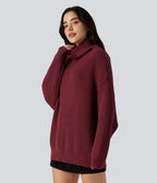 Pull col montant manches longues