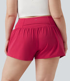 Short de yoga 2-en-1 grande taille à taille haute croisée en SoftlyZero™ Airy à effet frais InstantCool 7,5 cm avec poches