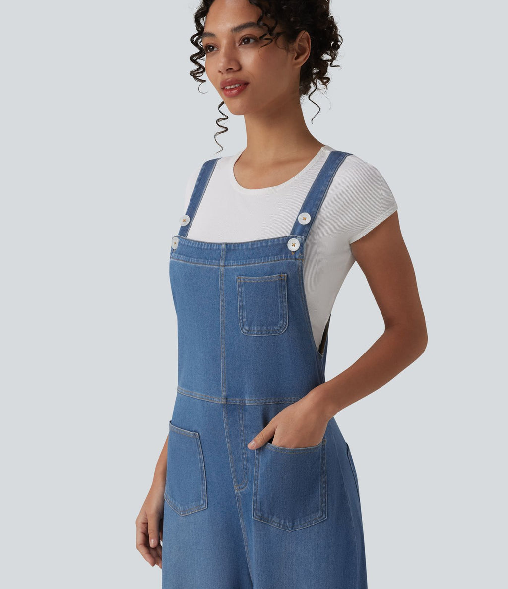 Halara Flex™ Salopette casual ample en lyocell drapé lavé bretelles réglables avec poches