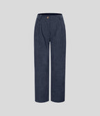 Pantalon en velours côtelé décontracté taille moyenne avec poches latérales