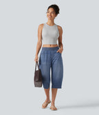 Jean capri barrel taille basse Halara Flex™ Denim avec poches