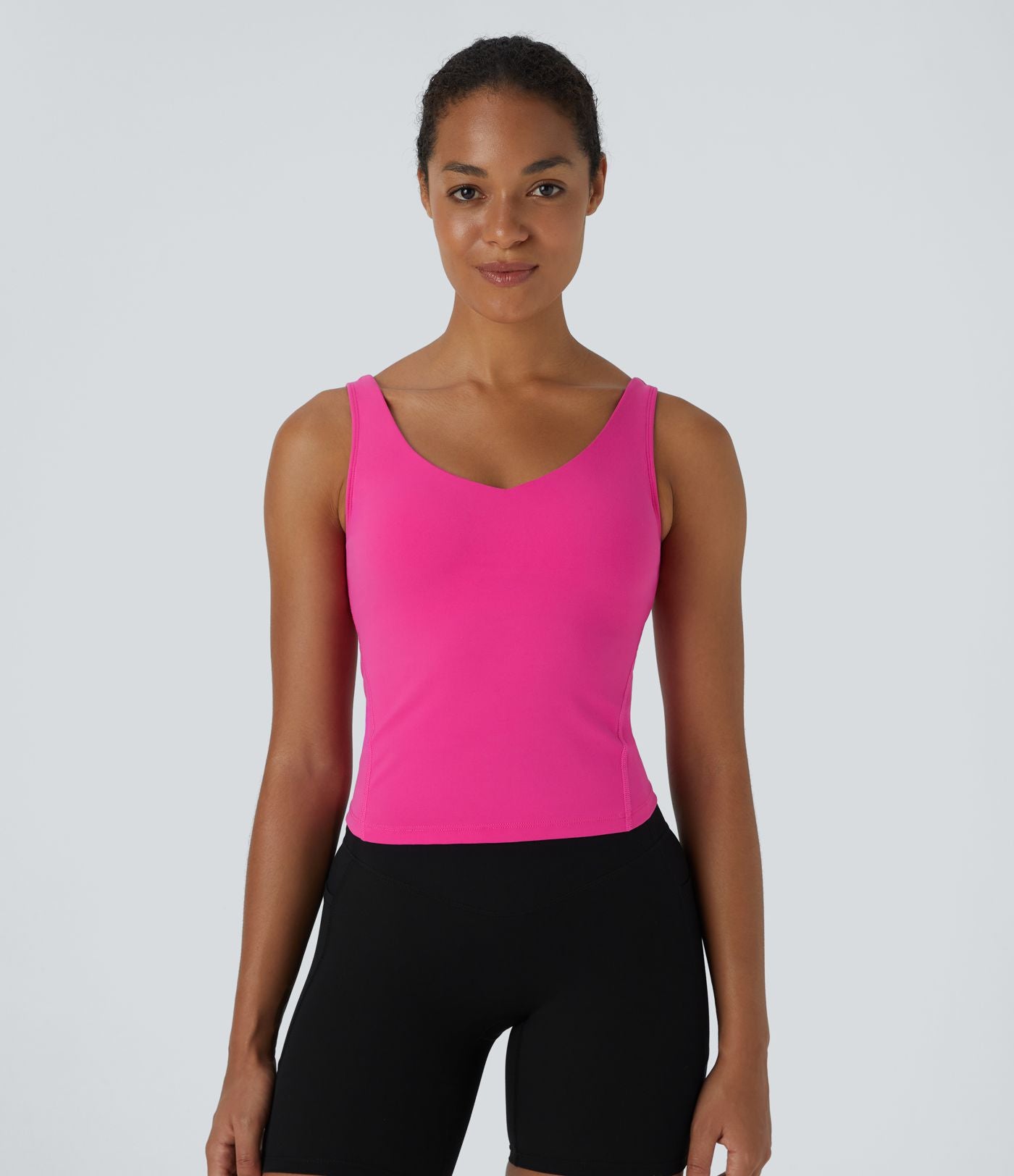 Softlyzero™ Plush Top Débardeur Uni Col en V Soutien-Gorge Intégré
