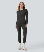 Haut thermique col rond à manches longues sans couture HeatCore OneForm Seamless Flow
