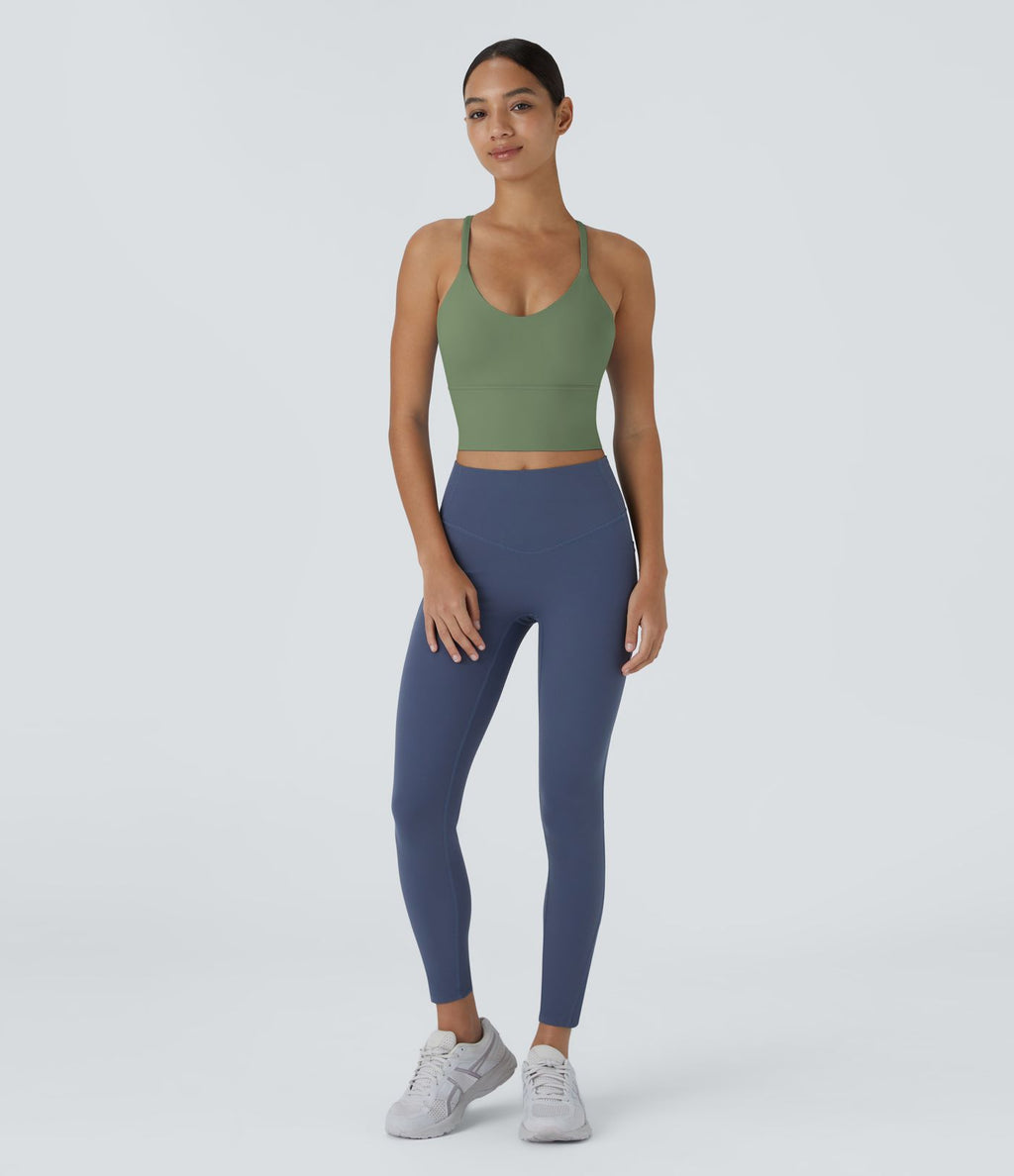 Softlyzero™ Plush Débardeur Court avec Découpe en Croix dans le Dos