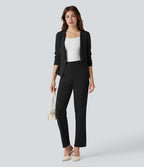 Blazer tailleur waterfall manches longues en crêpe
