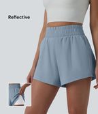 Short sport 2-en-1 taille haute réfléchissant à séchage rapide Breezeful™ avec poches