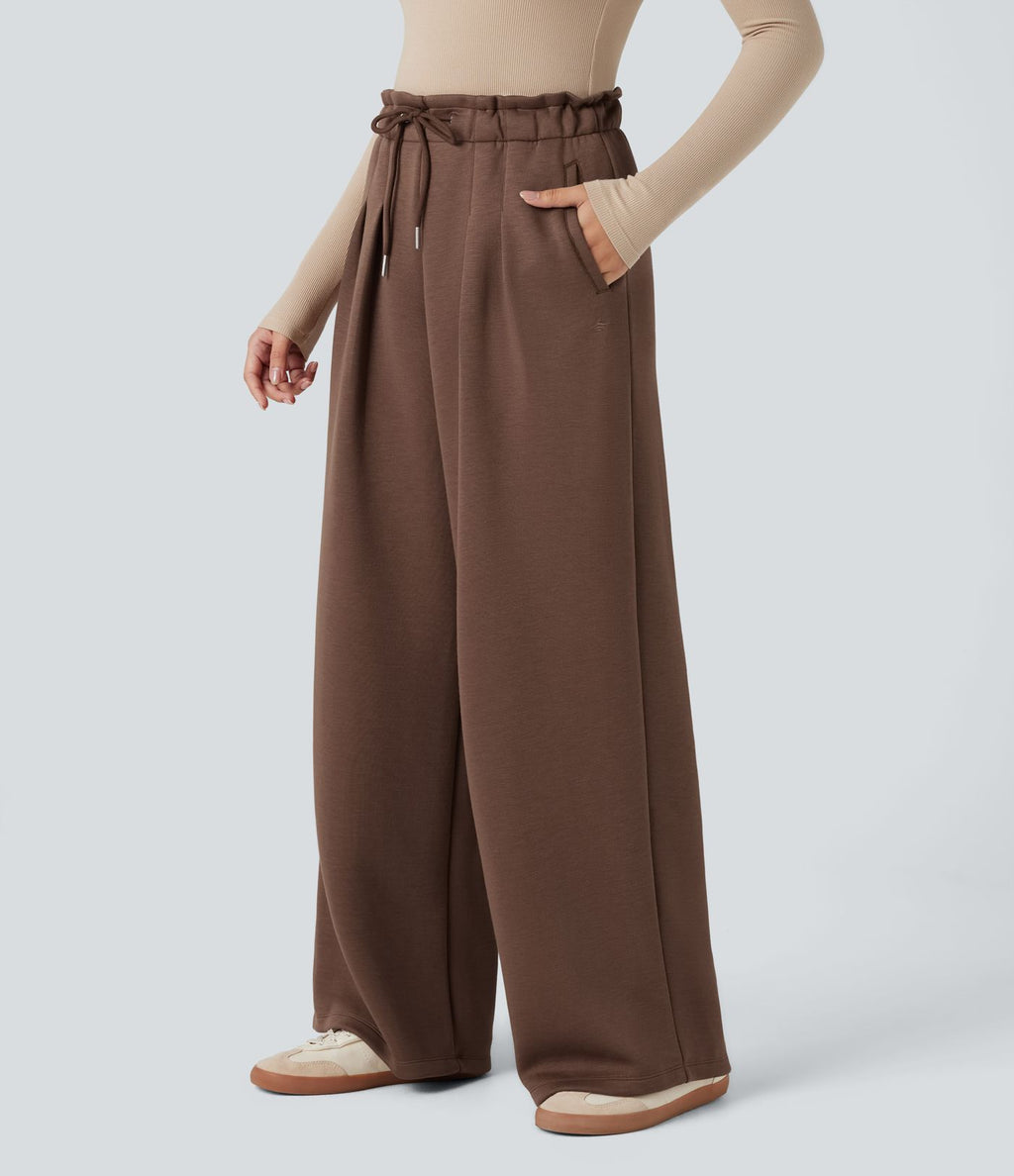 Pantalon décontracté SpacerTek™ taille haute effet baggy, avec cordon de serrage et poches