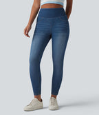 Legging 7/8 en denim gainant taille haute effet push-up Halara Flex™ avec poches