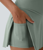 Jupe de tennis mini 2-en-1 quotidienne SoftlyZero™ Airy avec croisement, poche latérale et effet frais InstantCool, Lucid, protection solaire UPF50+