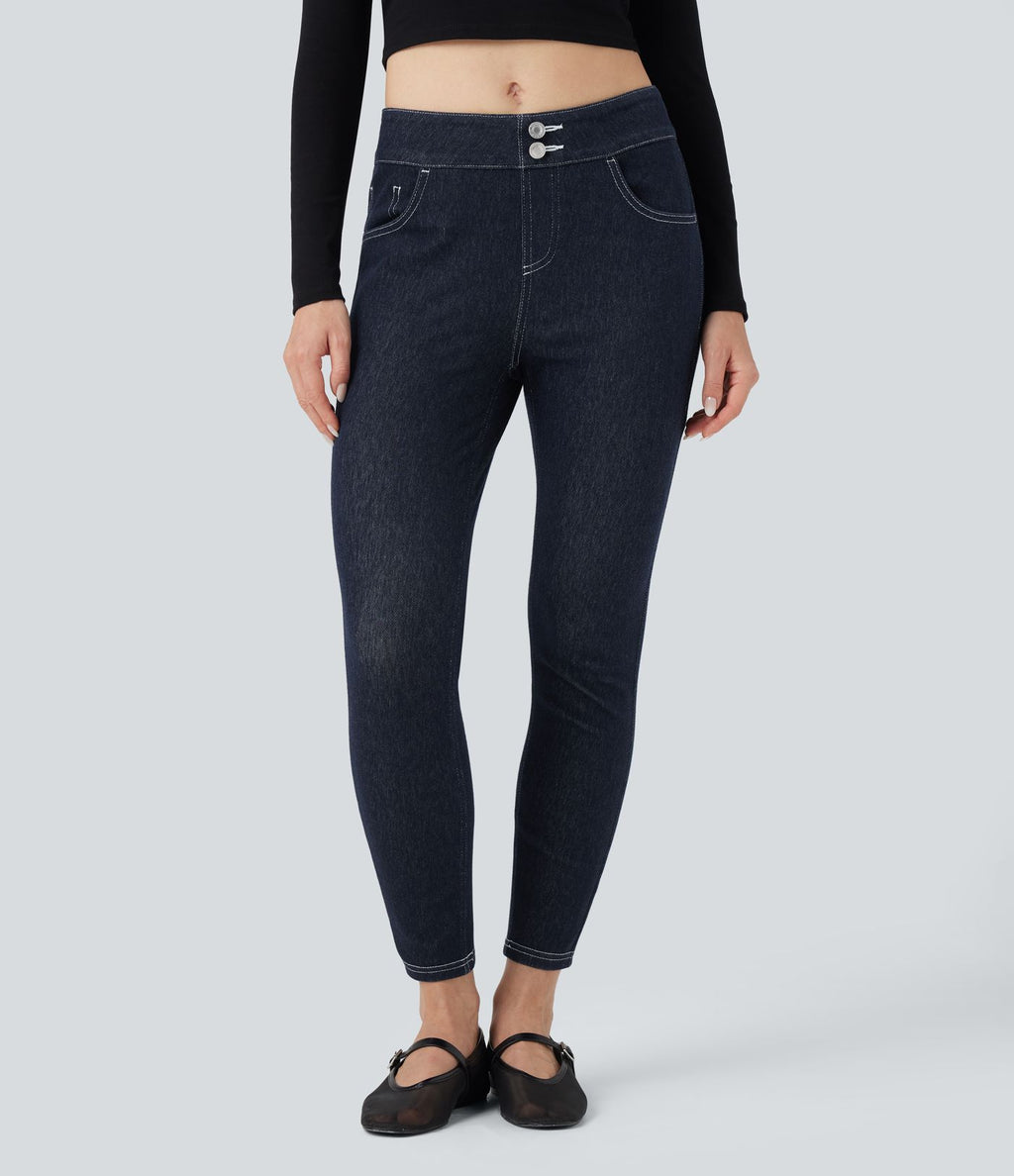Legging denim Halara Flex™ 7/8 taille mi-haute avec poches