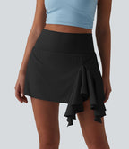 Jupe de danse courte Breezeful™ à taille haute, à volants, 2 en 1, séchage rapide et poches