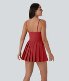 Breezeful™ Robe bain de soleil plissée à boucle ajustable 2-en-1 avec poche latérale séchage rapide micro-courte décontractée